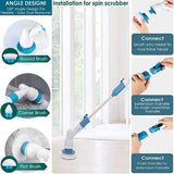 Rechargeable Spin Scrubber Long Handle Cleaning Brush