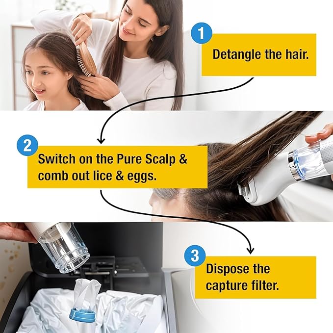 Electric Lice Removal Comb Fine-Tooth Scalp Care Tool