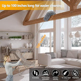 Flexible Microfiber Feather Duster Kit with 30-100 Inches Telescoping