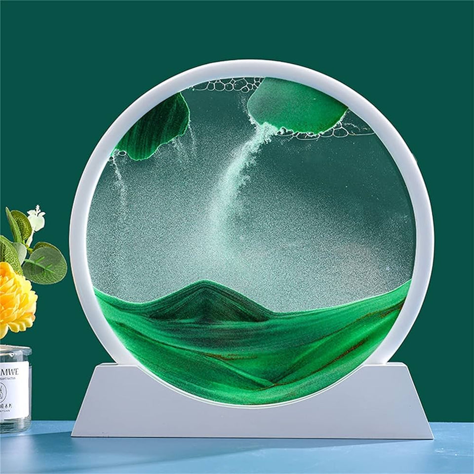 Moving Sand Art Pictures 3-d, Quicksand Painting Ornaments, Round