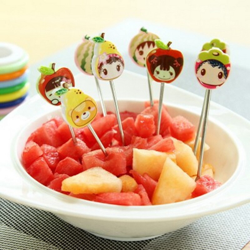 Fruit Fork Food Picks Cartoon Plastic Fruit Dessert Fork