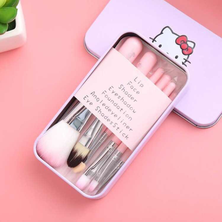 Hello Kitty Complete Makeup Mini Brush Kit with A Storage – Pack of 2