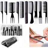 Black Professional Combs Hair Salon Hair Styling Barbers – 10 Pieces
