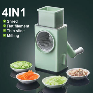 4-in-1 Rotary Vegetable Chopper & Slicer Kitchen Prep Tool