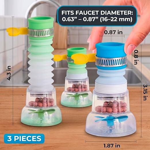 3-in-1 Kitchen Cleaning Set Hands-Free Mini Mop, Faucet Filter