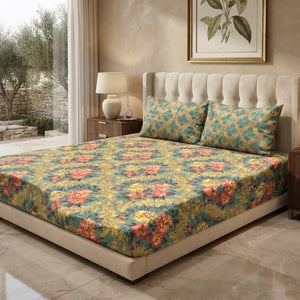 Gift Pack Cotton King Size 1 BedSheet And 2 Pillow Covers In Premium Box Packing