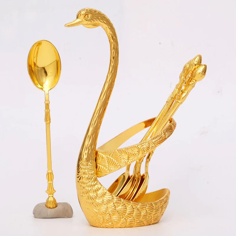 Color Guaranteed Spoon Set With Swan Stand – Everyday Kitchen Use