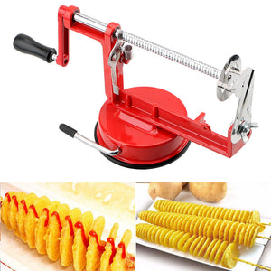 Manual Red Machine Vegetable Spiraliz Stainless Steel Twisted Potato