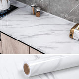 Self Adhesive Black & White Marble Sheet for Kitchen Waterproof Anti
