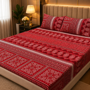 3D Crystal Cotton 3-piece Bedsheet Set AY0010049