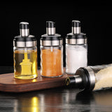Glass Seasoning Tank Kitchen Spice Kit Bottles Pepper – Pack of 3