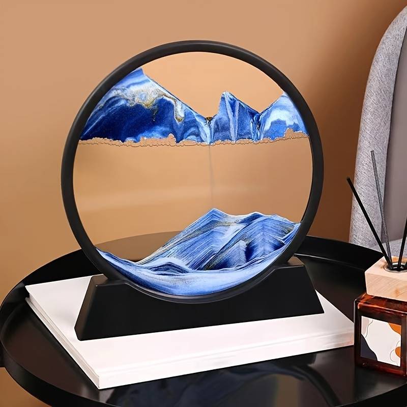 Moving Sand Art Pictures 3-d, Quicksand Painting Ornaments, Round