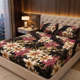 3D Crystal Cotton 3-piece Bedsheet Set