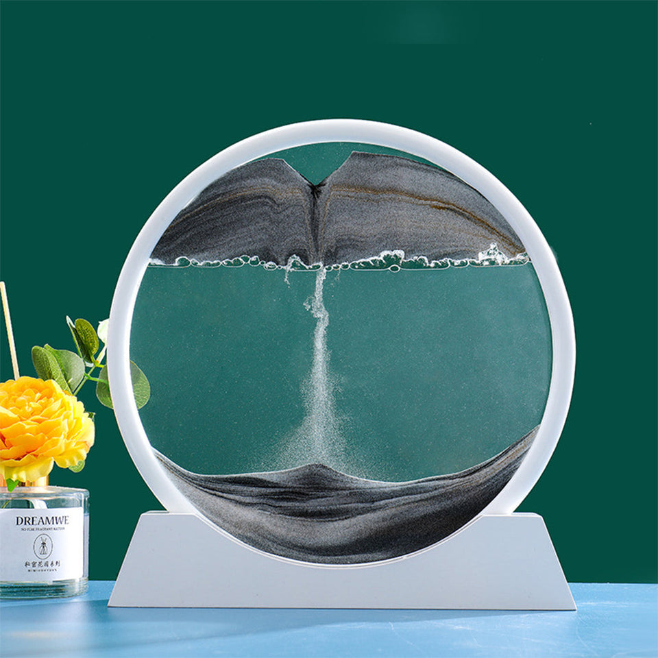 Moving Sand Art Pictures 3-d, Quicksand Painting Ornaments, Round