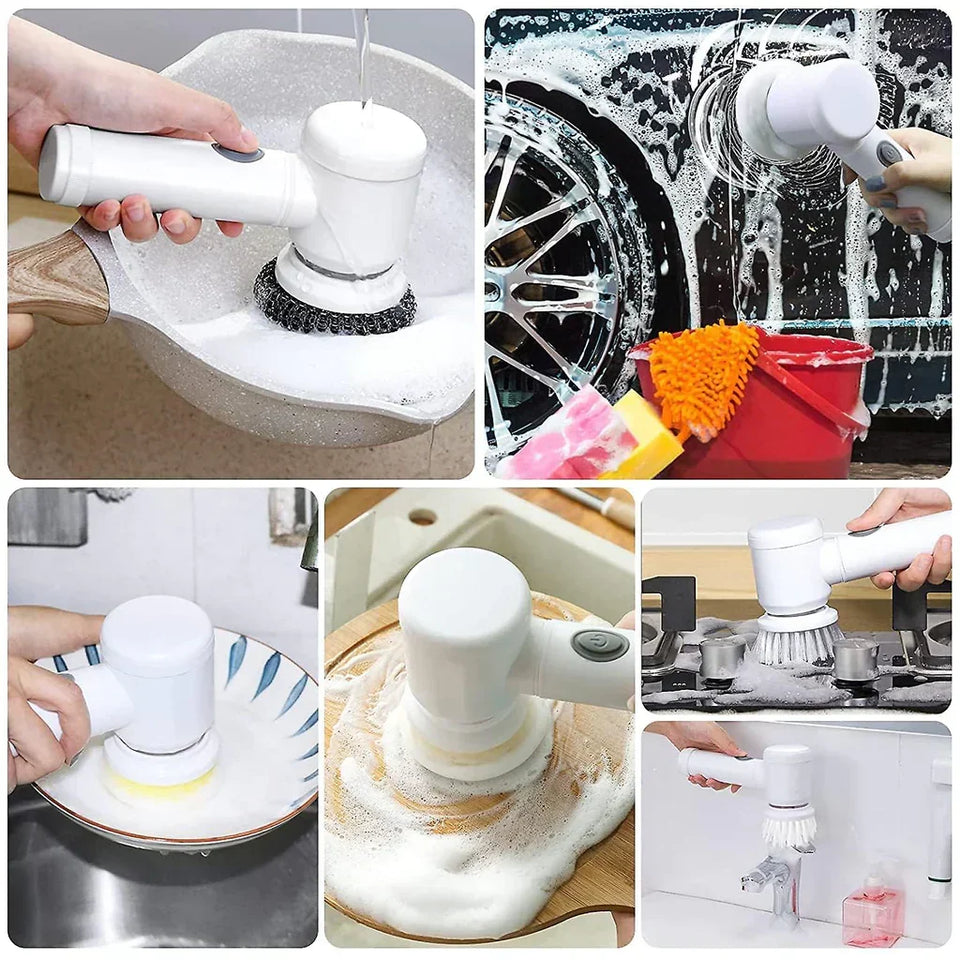 5-in-1 Electric Cleaning Brush Cordless Household Scrubber