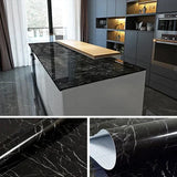Self Adhesive Black Marble Sheet for Kitchen Waterproof – Pack of 5