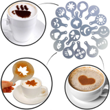 Pcs Coffee Stencil Template Set – Everyday Kitchen Use – Pack of 32