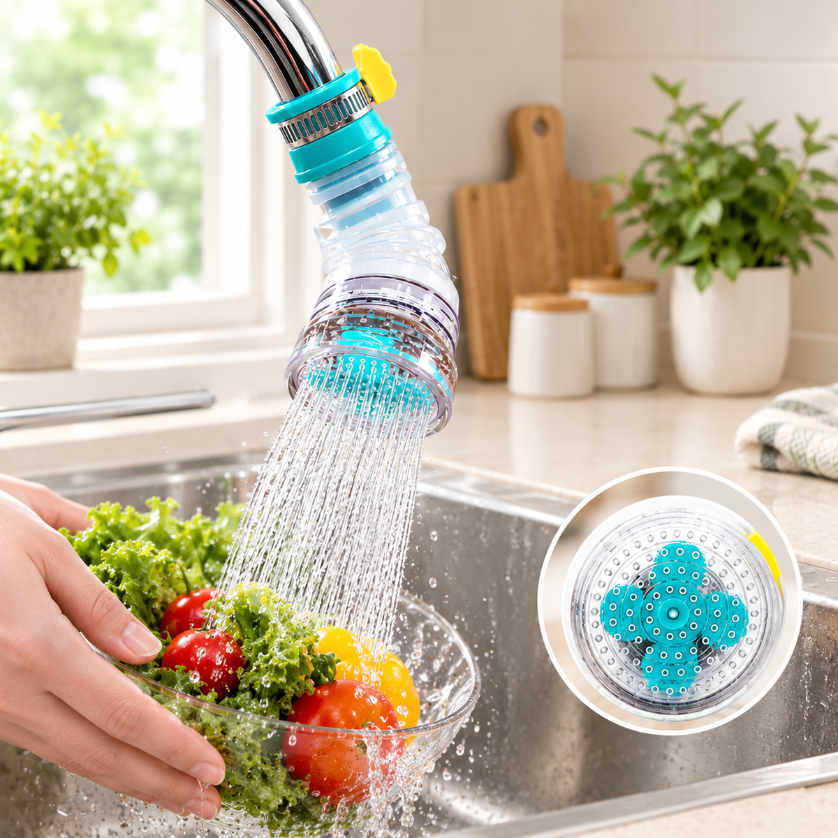 3-Piece Faucet Splash Guard & Mini Cleaning Mop Set for Kitchen Sink