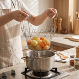 Stainless Steel Foldable Frying Basket – Multipurpose Kitchen Strainer
