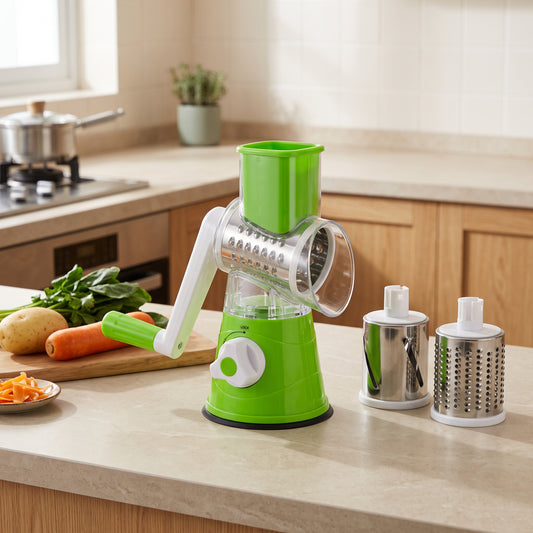 **Multifunctional Manual Vegetable Cutter – Rotary Drum Slicer, Grater & Shredder Kitchen Gadget**