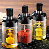 Glass Seasoning Tank Kitchen Spice Kit Bottles Pepper – Pack of 3