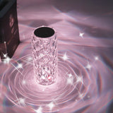 **Rechargeable Rose Diamond RGB Table Lamp – 16 Colors with Wireless Remote Control**