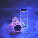 **Rechargeable Rose Diamond RGB Table Lamp – 16 Colors with Wireless Remote Control**