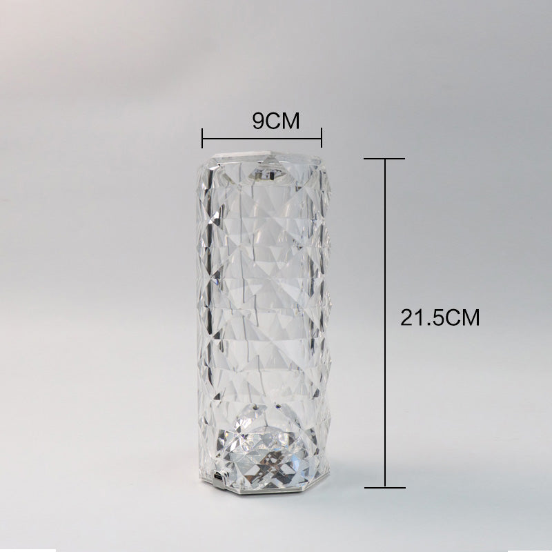 **Rechargeable Rose Diamond RGB Table Lamp – 16 Colors with Wireless Remote Control**