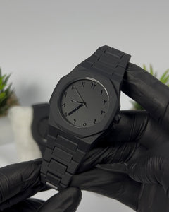 Black Arabic-Style Dial Watch Everyday Timepiece