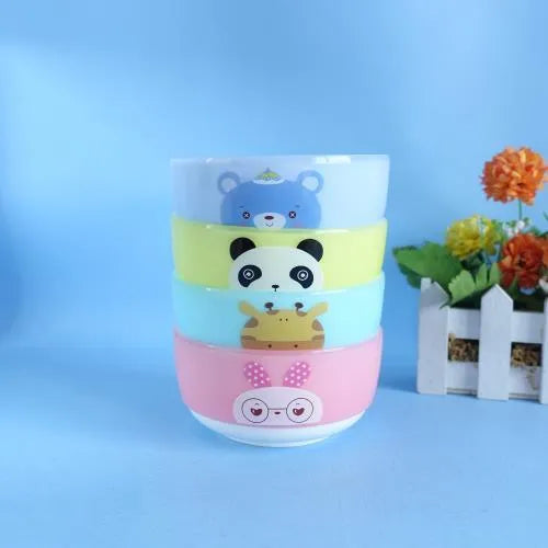 Animal Paradise Cartoon Bowls With Spoons – Set of 4