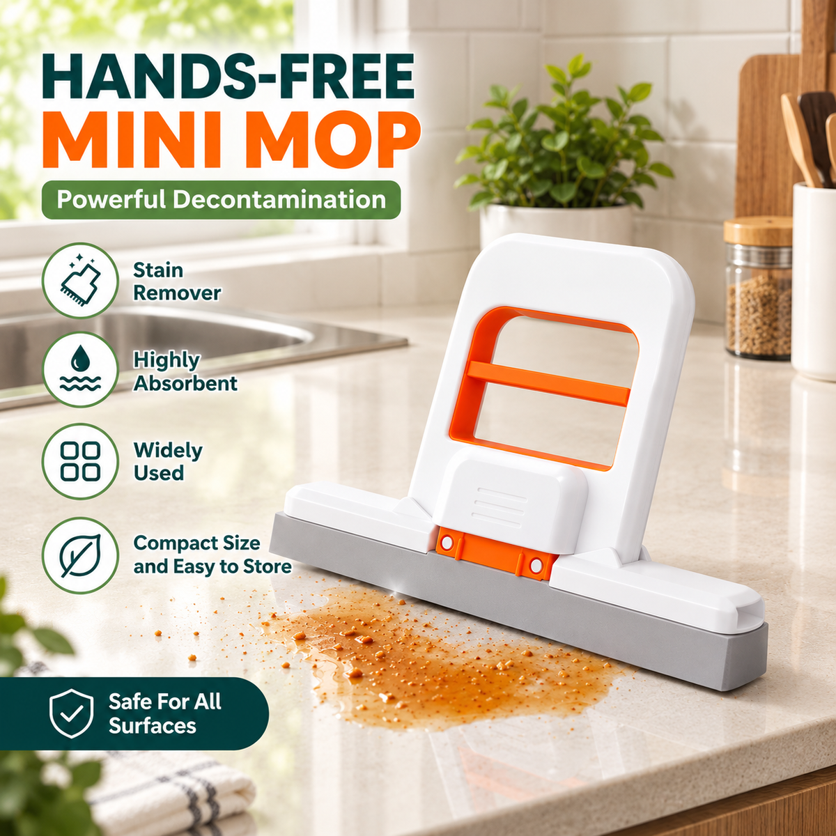 3-Piece Faucet Splash Guard & Mini Cleaning Mop Set for Kitchen Sink