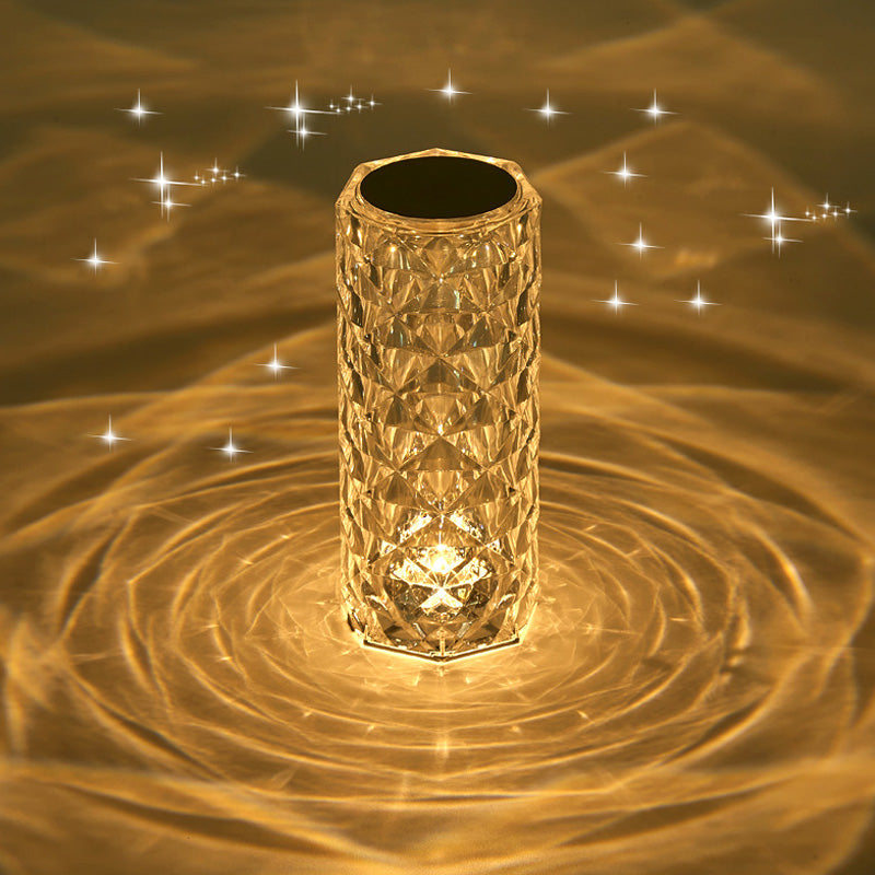 **Rechargeable Rose Diamond RGB Table Lamp – 16 Colors with Wireless Remote Control**
