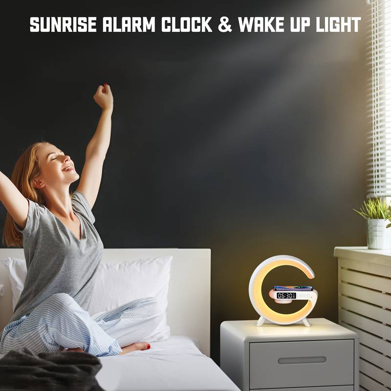 Multifunctional Lamp With Bluetooth Speaker Wireless Charger Sunrise