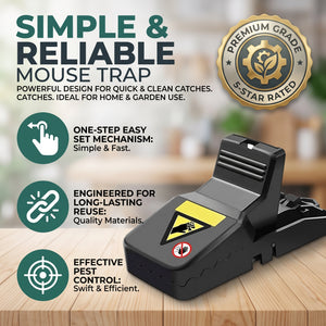 Reusable Mouse Snap Trap Quick-Set Home Pest Control