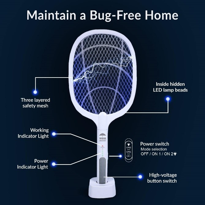 Electric Rechargeable Mosquito Killer Racket – Reliable Performance