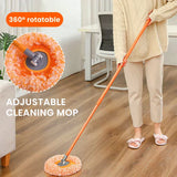 360 degree rotating floor mop, wall cleaner with long handle cleaning