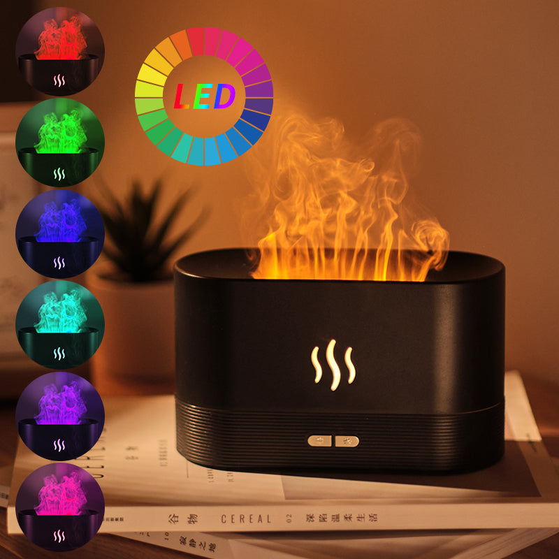 RGB Flame Humidifier & Aroma Diffuser Ambient Mist Lamp