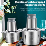 3-Liter Electric Food Chopper & Meat Grinder Kitchen Processor