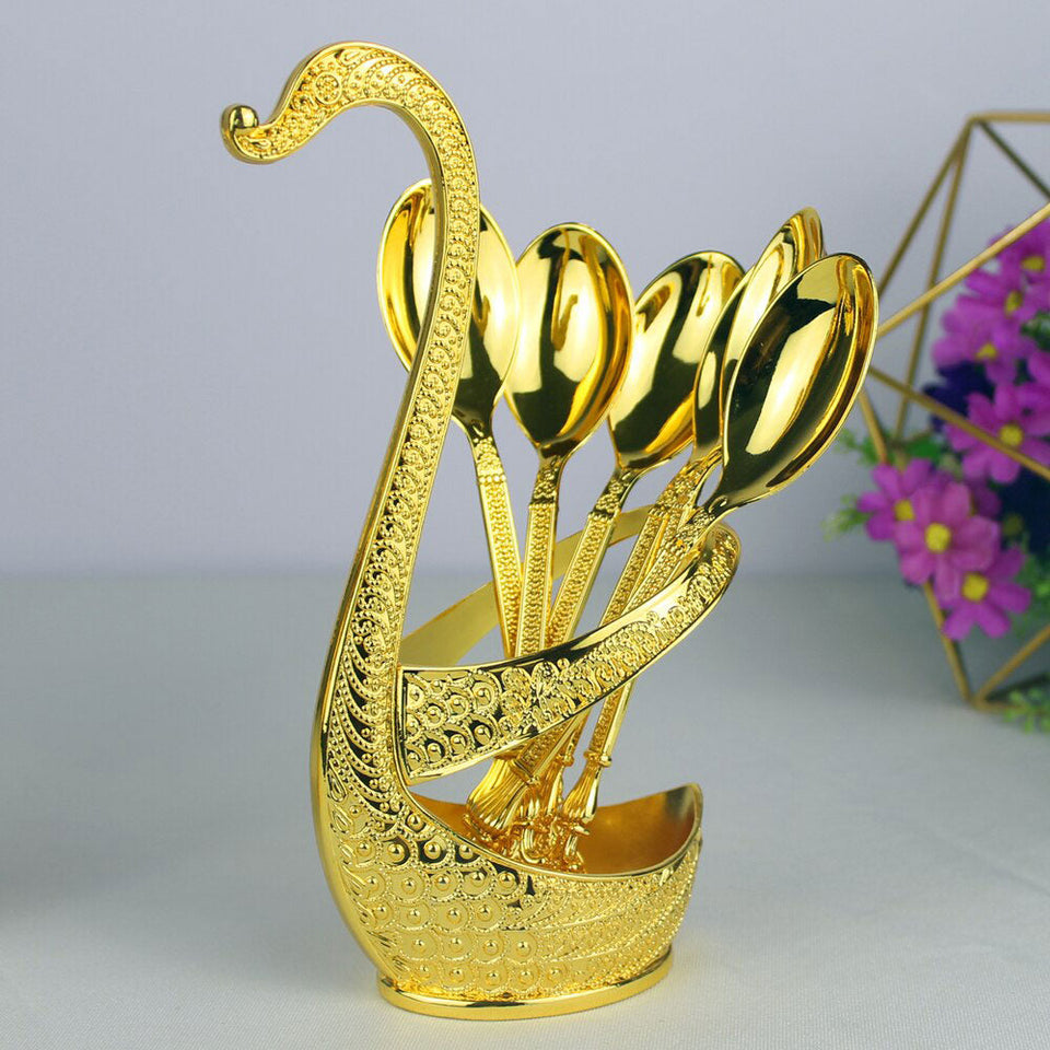 Color Guaranteed Spoon Set With Swan Stand – Everyday Kitchen Use