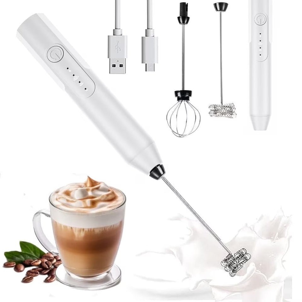 Electric Milk Frother & Coffee Whisk Handheld Kitchen Mixer