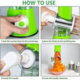 3-in-1 Rotary Vegetable Cutter, Slicer & Grater – Everyday Kitchen Use
