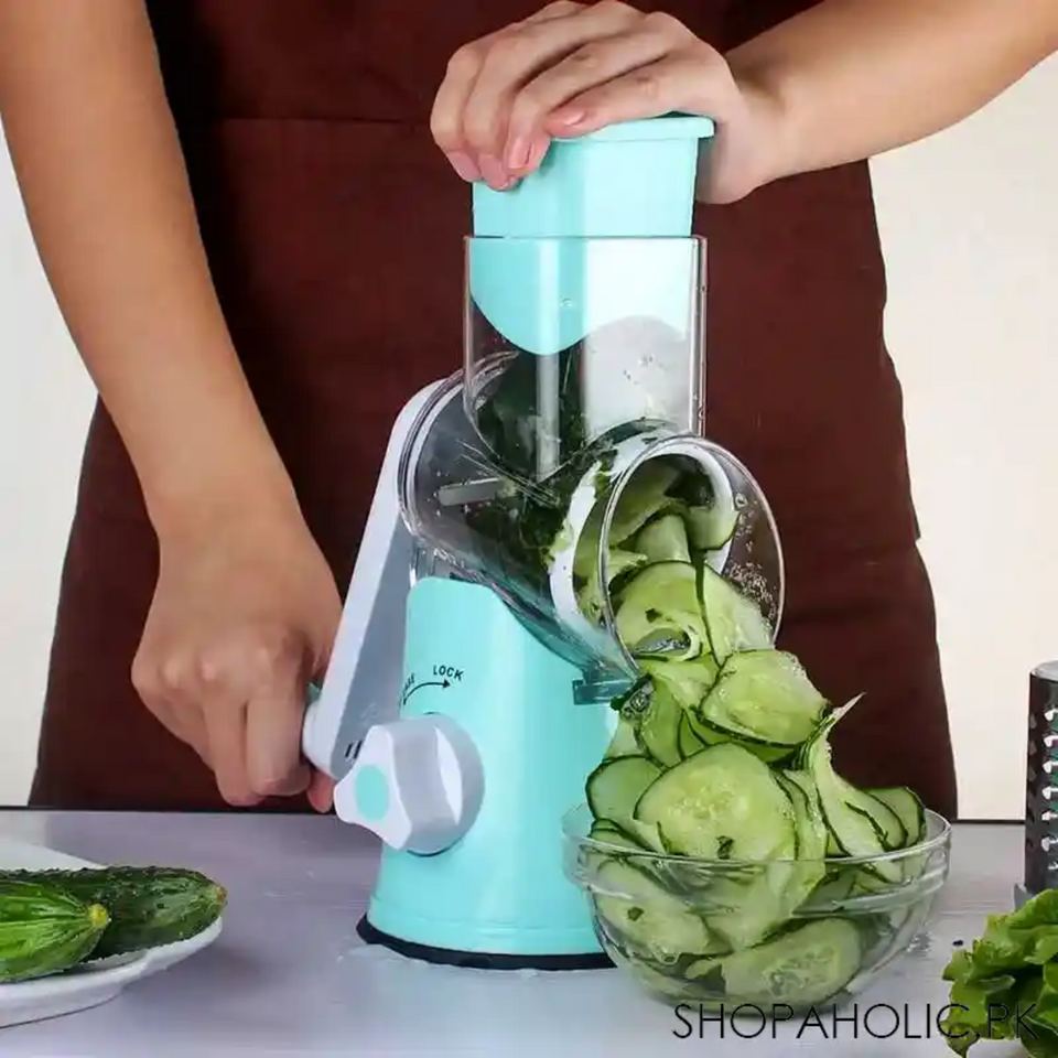 3-in-1 Rotary Vegetable Cutter, Slicer & Grater – Everyday Kitchen Use