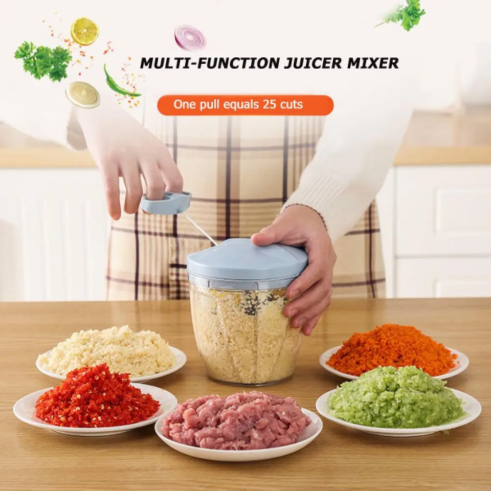 900ml Pull-String Kitchen Chopper Manual Food Prep Tool