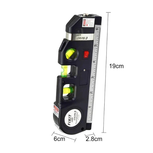 5-in-1 Laser Level with Ruler & Triple Spirit Level