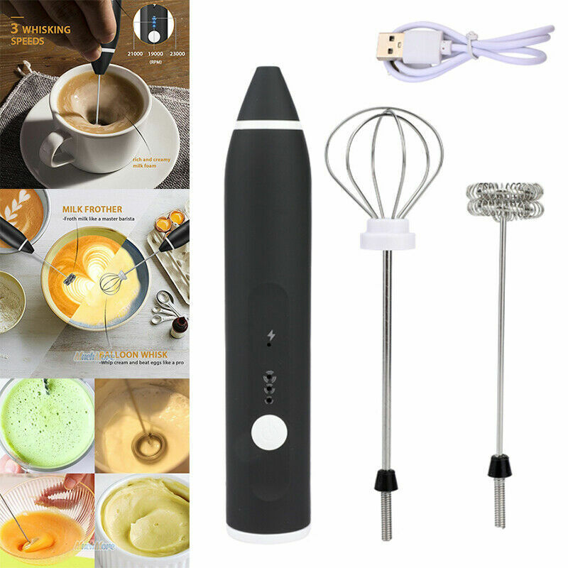 Electric Milk Frother & Coffee Whisk Handheld Kitchen Mixer