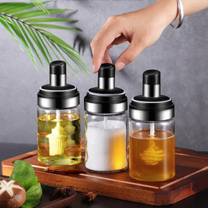 Kitchen Condiment Jar With Brush – Everyday Kitchen Use