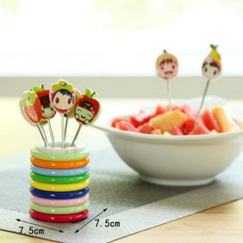 Fruit Fork Food Picks Cartoon Plastic Fruit Dessert Fork