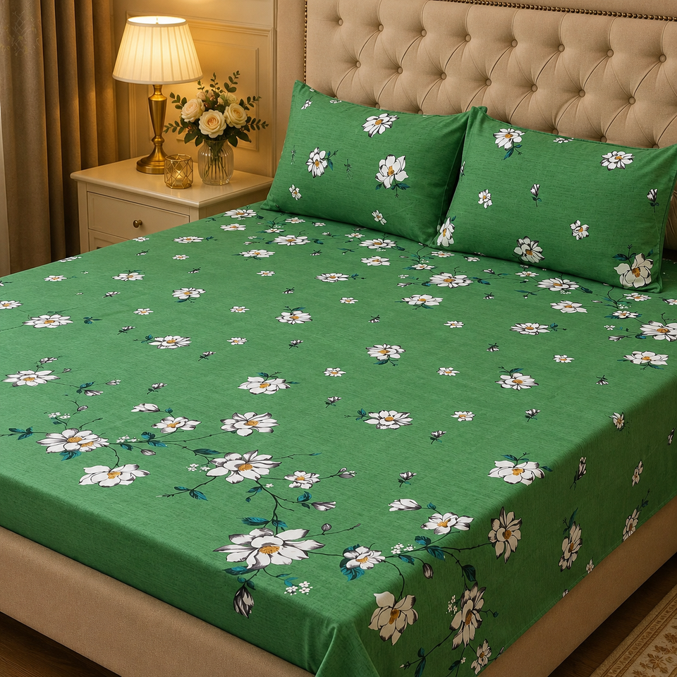 3D Crystal Cotton 3-piece Bedsheet Set AY0010036
