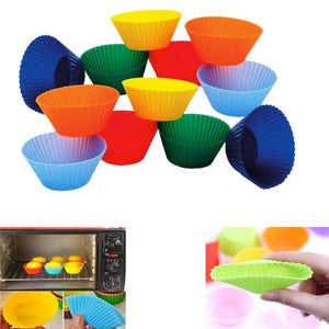 Silicone Cup Cake Molds Multicolor – Everyday Kitchen Use – Pack of 12