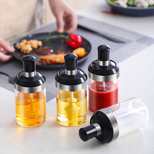 Kitchen Condiment Jar With Brush – Everyday Kitchen Use
